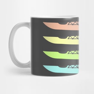 Pastel Rainbow Colored Kayaks Mug